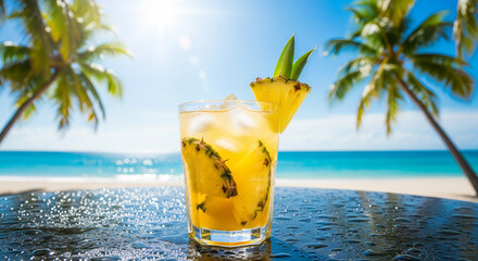 cocktail on the beach pineapple