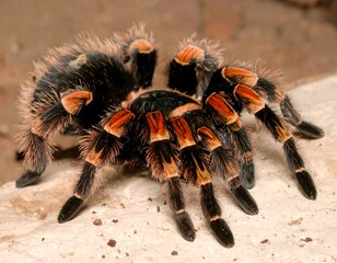 Tarantula with orange stripes