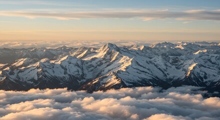Snowy mountain peak above clouds (1)