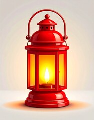 Red lantern with warm light
