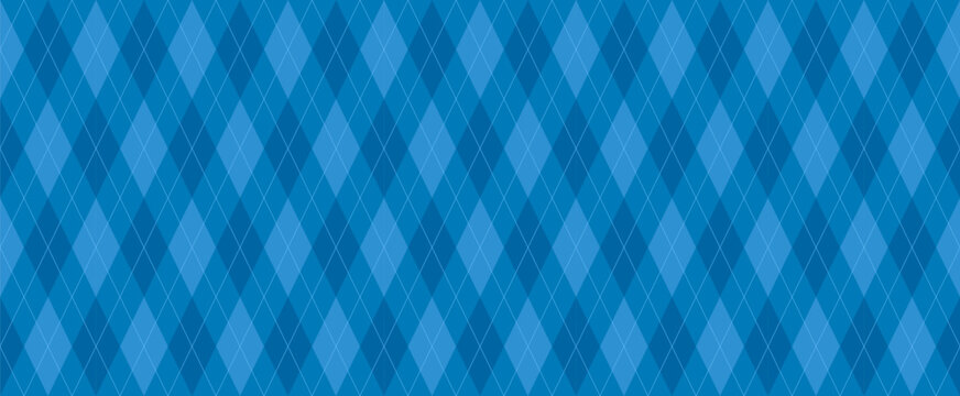 Bavarian Blue Argyle Vector Pattern. Oktoberfest Background. Seamless Pattern Tile.
