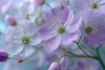 Obraz premium Delicate Pink and White Wildflowers with Soft Natural Background