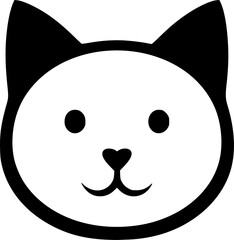 Fototapeta premium Cat Face Svg, Cute Cat Face Silhouette, Kitten Face Svg, Cat Face Vector, Cat Face Silhouette, Kitty Face Svg, Cute Cat Face Svg.