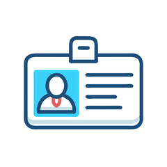 Vector art of a simple and clean graphic illustration of an identification card with a persons photo and name