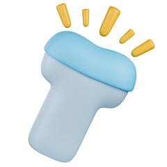 Cartilage 3d icon with soft blue and yellow color style showing cheerful and modern medical concept.