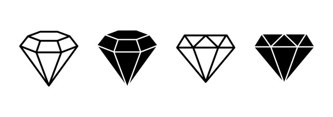 Diamond icon vector. diamond gems sign and symbol
