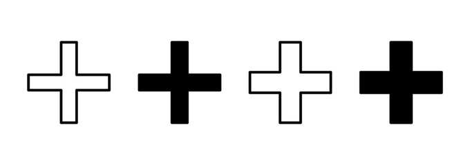Obraz premium Plus icon vector. Add plus sign and symbol