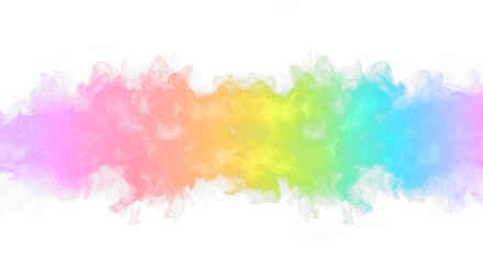 Colorful vibrant rainbow smoke explosion transparent PNG, isolated background. Misty vapor effect, abstract design element