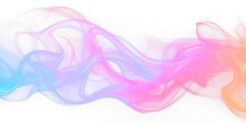 Colorful vibrant rainbow smoke swirls shapes texture transparent PNG, isolated background. Misty vapor effect, abstract design element
