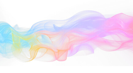 Colorful pale pastel rainbow smoke swirls shapes transparent PNG, isolated background
