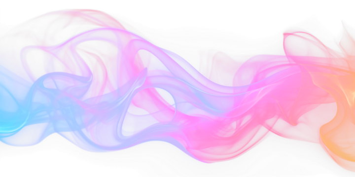 Colorful vibrant rainbow smoke swirls shapes texture transparent PNG, isolated background. Misty vapor effect, abstract design element - Powered by Adobe