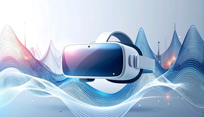 VR headset in abstract wave design
