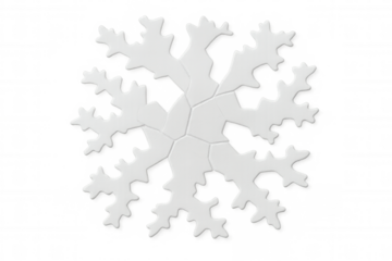 White puzzle pieces forming a snowflake design on a transparent background, perfect for winter-themed projects