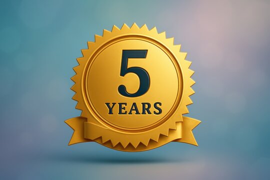 Gold 5 year anniversary award