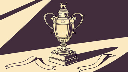 Trophy Illustration on Abstract Background.