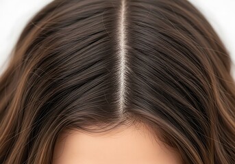 Fototapeta premium Closeup Womans Hairline and Scalp.