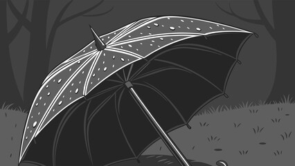 An Umbrella in the Forest.