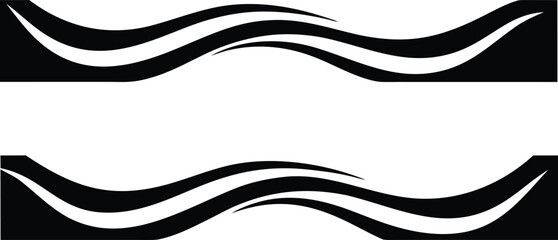 Abstract monochrome wave pattern banner with smooth flowing lines vector
