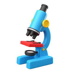 3d microscope cartoon style isolated on white background  
