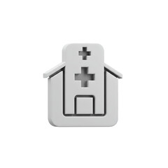 3d hospital building icon isolated on white background  
