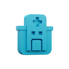 3d hospital building icon isolated on white background  
