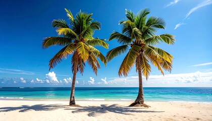 Obraz premium Tropical beach with palm trees (2)