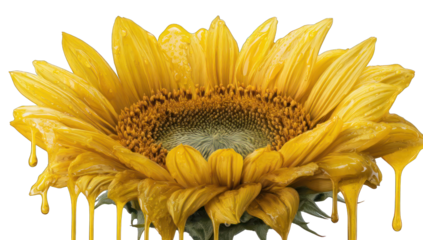Melting sunflower in vibrant yellow