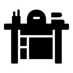 teachers desk Solid icon