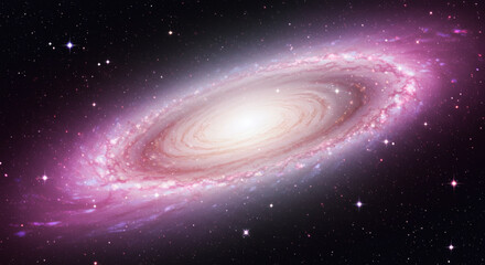 Stunning view of a distant spiral galaxy showcasing its bright central bulge and vibrant nebulous arms against a star-filled background