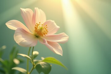 Fototapeta premium Delicate Pink Flower in Sunlight