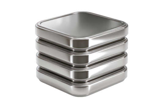 Stack of metallic cubes