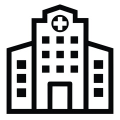 Hospital Building Icon – Healthcare and Medical Center Vector