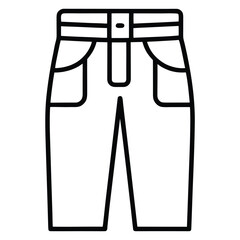 Pants Vector Icon – Clothing and Fashion Outline Symbol