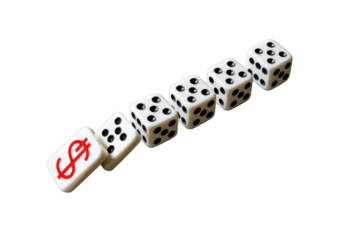 Dice with a dollar sign
