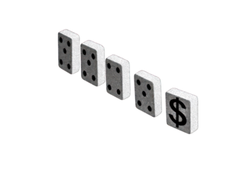 Isometric dominoes with dollar sign