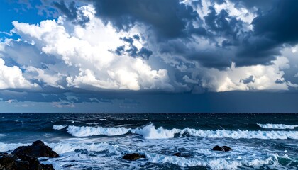 Dramatic coastal cloudscape
