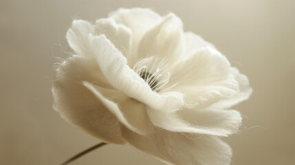 Uma flor branca delicada e realista com p&eacute;talas macias.
