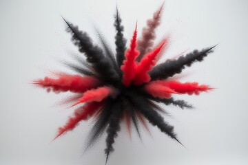 ** Abstract Red and Black Powder Explosion