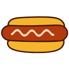 Delicious Hot Dog with Mustard on a Bun