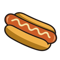 Delicious Hot Dog with Mustard on a Bun