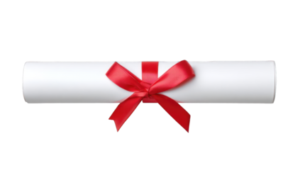 Rolled diploma with red ribbon (4)