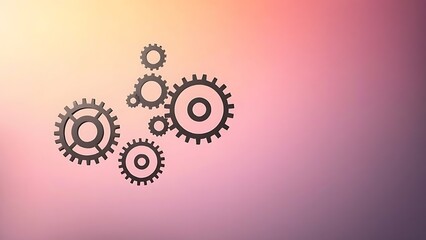 Abstract floating gears on a gradient backdrop, symbolizing innovation and mechanics.