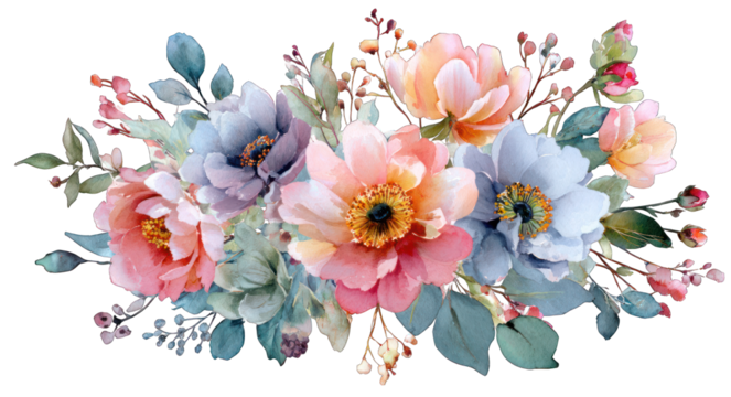 Delicate floral arrangement in pastel colors