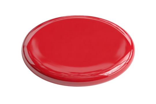 Glossy red oval button