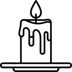Simple candle illustration with burning flame and dripping wax.