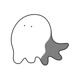 シンプルなお化けのイラスト