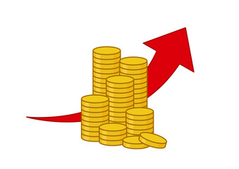 コイン　増える　上昇　イラスト