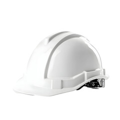 Isolated white hard hat on a black background providing construction safety