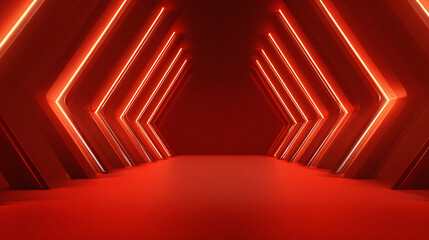 Fototapeta premium RedNeonTunnelStageBackground 