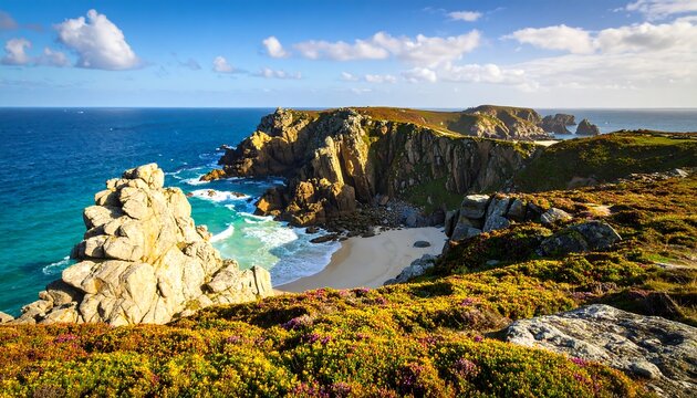 Coastal Cliffs, Ocean View, Brittany - Powered by Adobe
